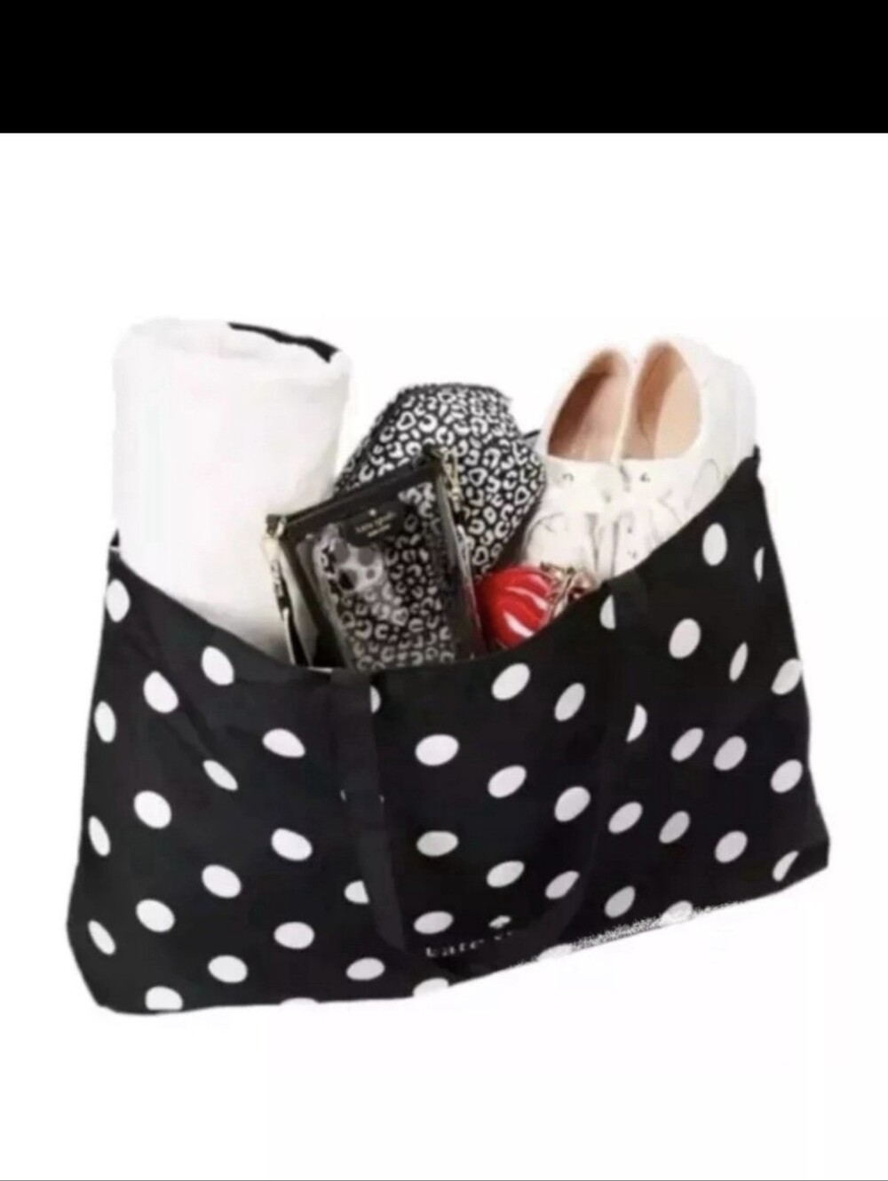 Kate Spade Black and White Polka Dot Tote Bag NWOT - Picture 2 of 4